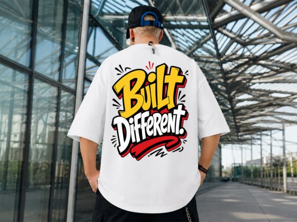 Review: Built Different Typography T-Shirt Design