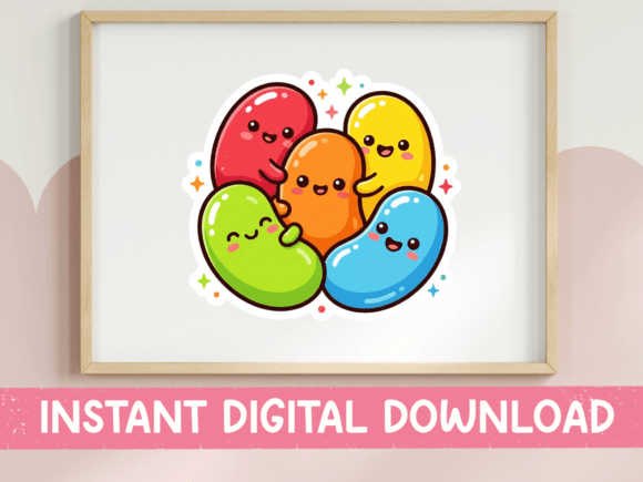 Review: Kawaii Jellybeans Smiling Cluster Print for Embroidery