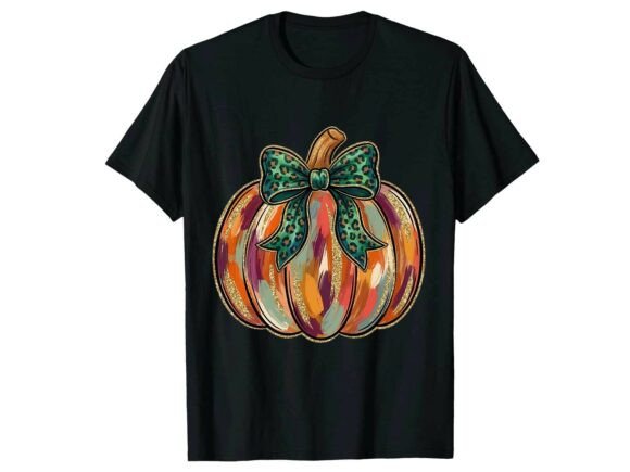 Review: Leopard Bow Pumpkin Art Fall T-Shirt Design