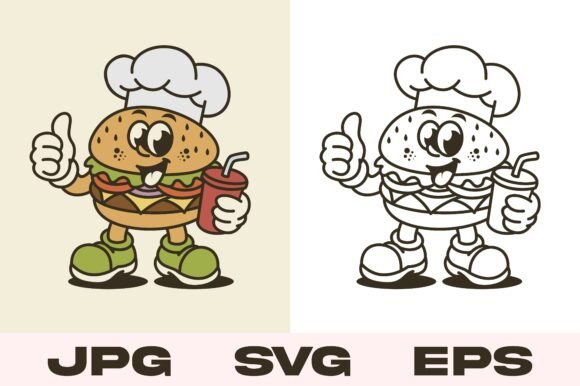 Review: Retro Cartoon Burger Mascot Design
