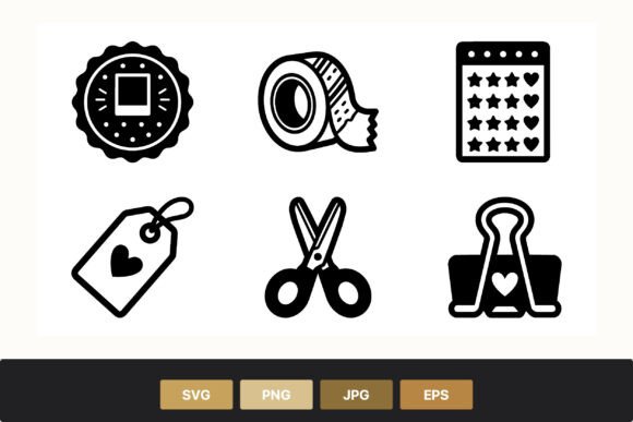 Reviewing Seal Label Tape Tag Scissors Clip Icons