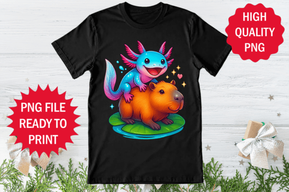Reviewing the Funny Axolotl and Capybara Tee PNG