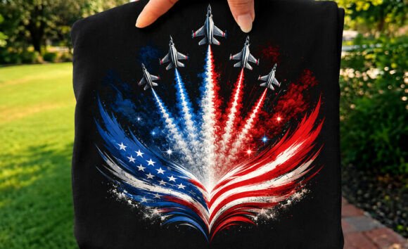 Reviewing the Patriotic Airshow Flag Bow T-shirt PNG
